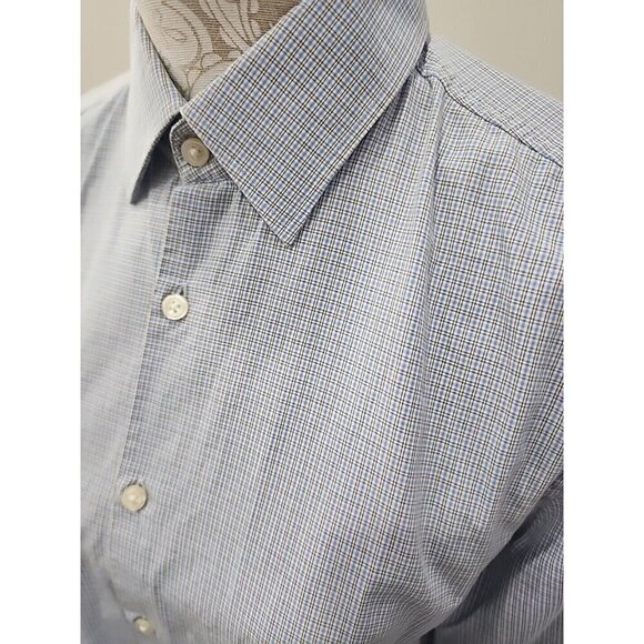 Hugo Boss Sharp Fit Plaid Long Sleeve Button Down Shirt Men's 15.5 32/33 - Picture 2 of 12